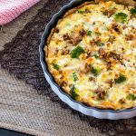 Dinkel-Quiche mit Lachs und Brokkoli