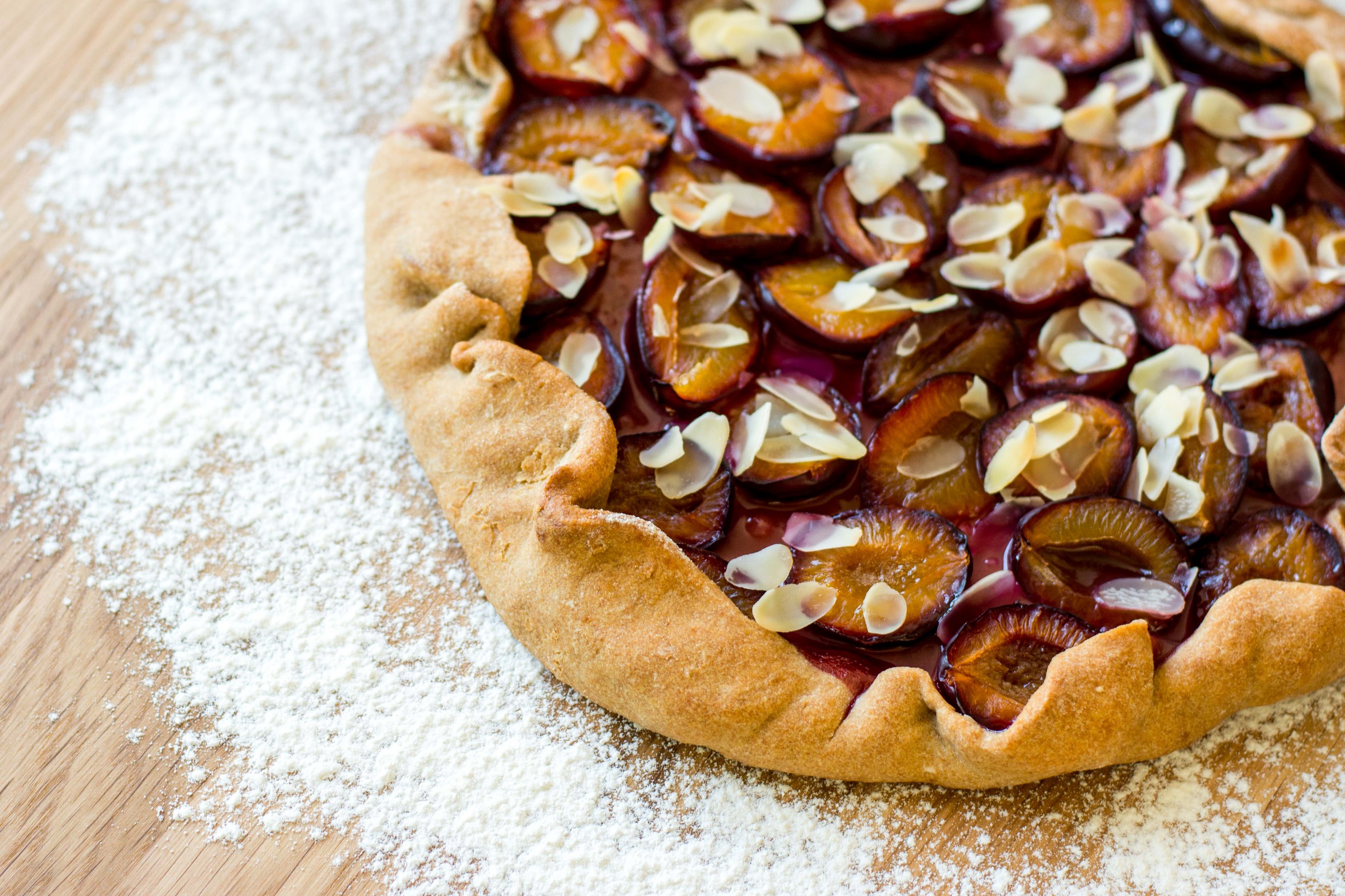 Zwetschgen Galette gesund Zuckerfrei Dinkel