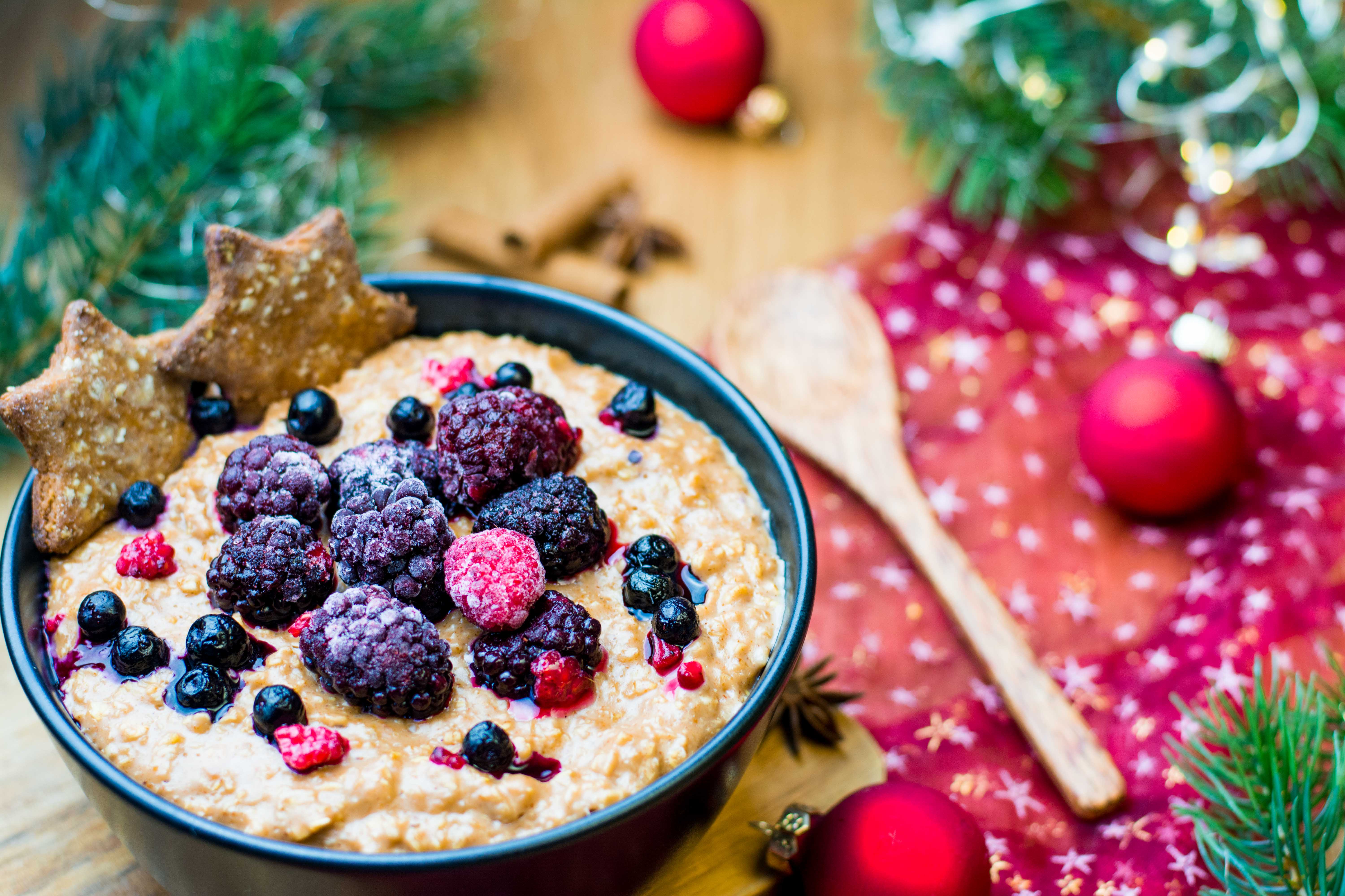 Lebkuchen Porridge gesundes Frühstück Weihnachten