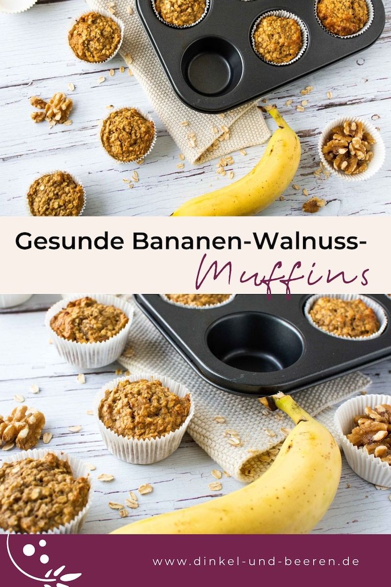 Bananen-Walnuss-Muffins gesund Backen Dattelsüße