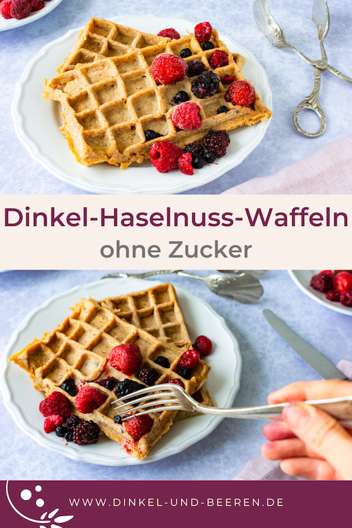 Dinkel-Haselnuss-Waffeln ohne Zucker | Dinkel &amp; Beeren