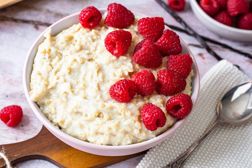 Vanillepudding Oats Porridge Rezept gesundes Frühstück