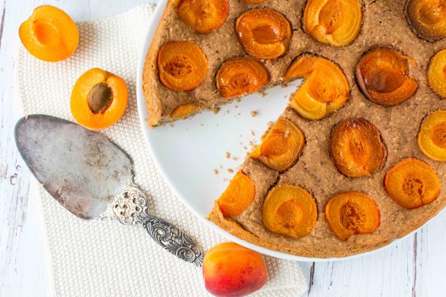 Vollkorn-Aprikosen-Kuchen vegan gesund zuckerfrei