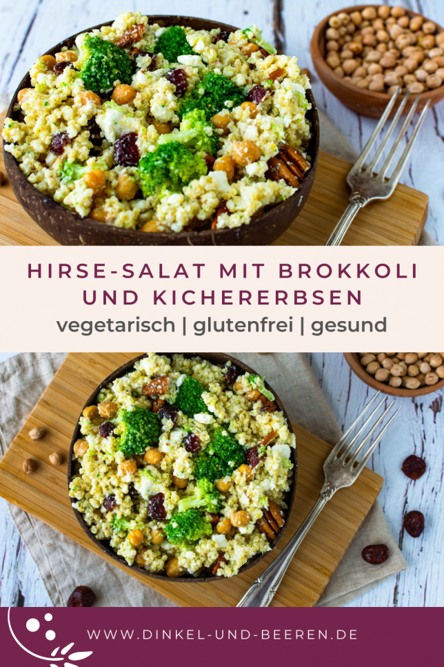 Hirse-Salat mit Brokkoli und Kichererbsen gesund Hirse-Salat mit Brokkoli gesund