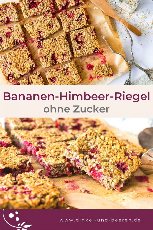 Bananen-Himbeer-Riegel ohne Zucker | Dinkel & Beeren
