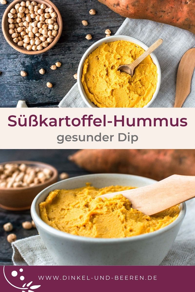 Süßkartoffel-Hummus Dip Aufstrich gesund Kichererbsen.