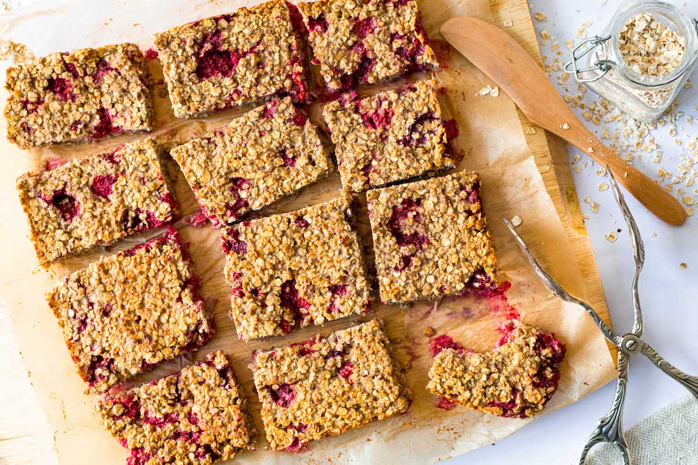 Bananen Haferflocken Riegel Müsliriegel gesunder Snack zuckerfrei