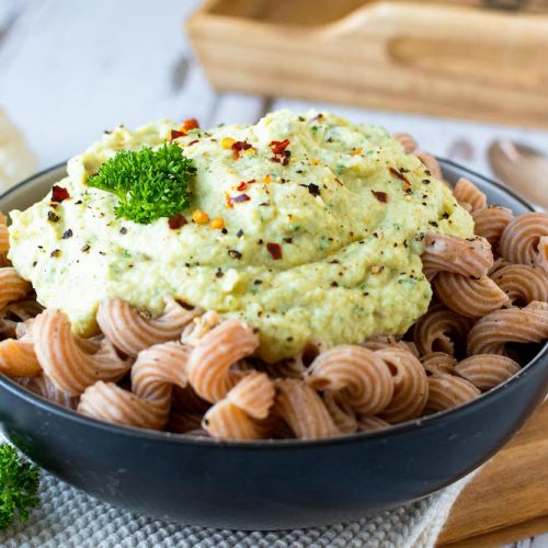 Blumenkohl-Nudelsauce gesund vegan glutenfrei