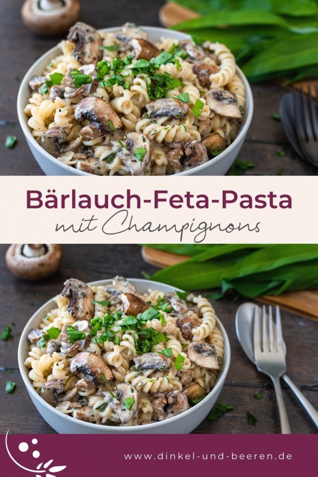 Bärlauch-Feta-Pasta Champignons schnell gesund