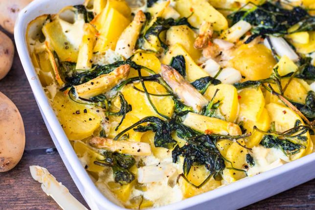 Kartoffel-Spargel-Auflauf vegetarisch vegan gesund Kartoffel-Spargel-Auflauf vegetarisch vegan gesund