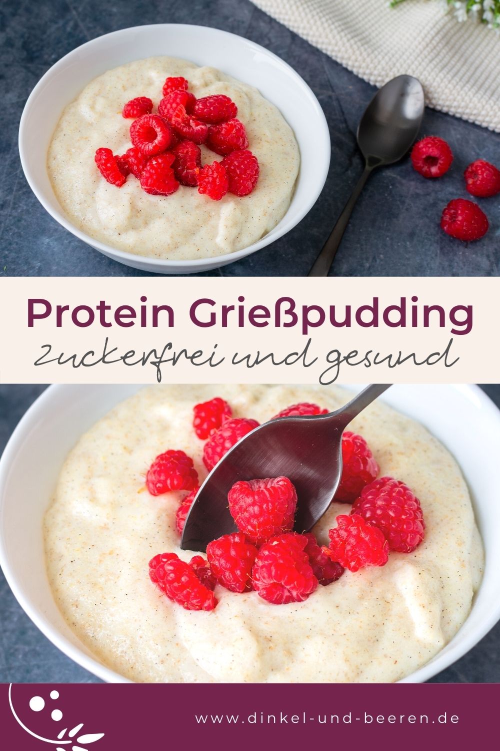 Protein Grießpudding - zuckerfrei und selbstgemacht | Dinkel &amp; Beeren