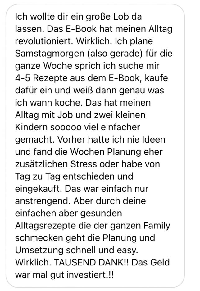 E-Book Schnell & Gesund Testimonial E-Book Schnell & Gesund Testimonial