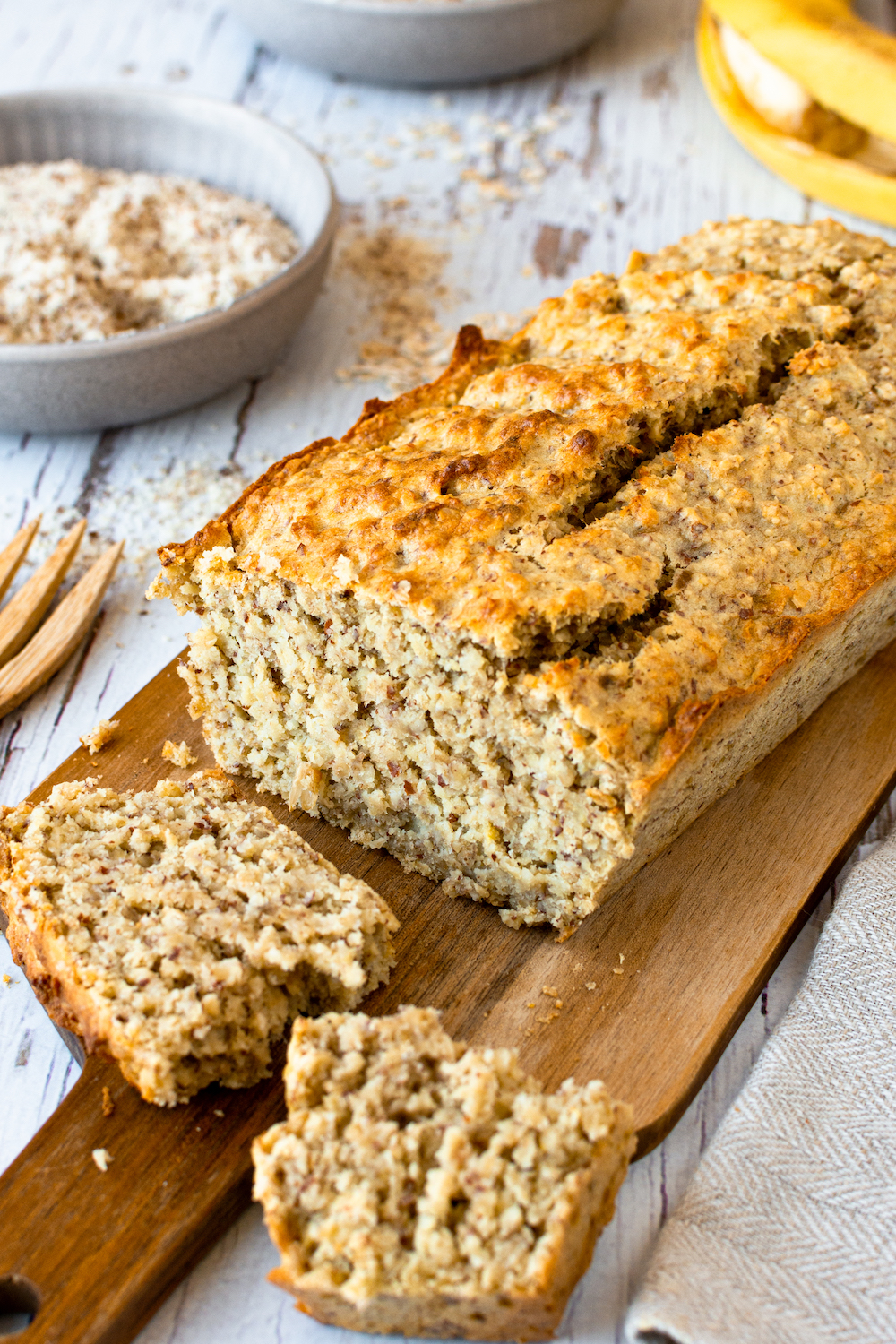 Bananenbrot mit Haferflocken | gesund und ohne Zucker