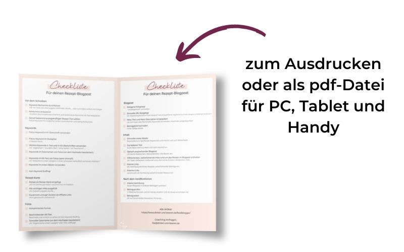 Mock-Up von Blogpost-Checkliste als zwei ausgedruckte Seiten.