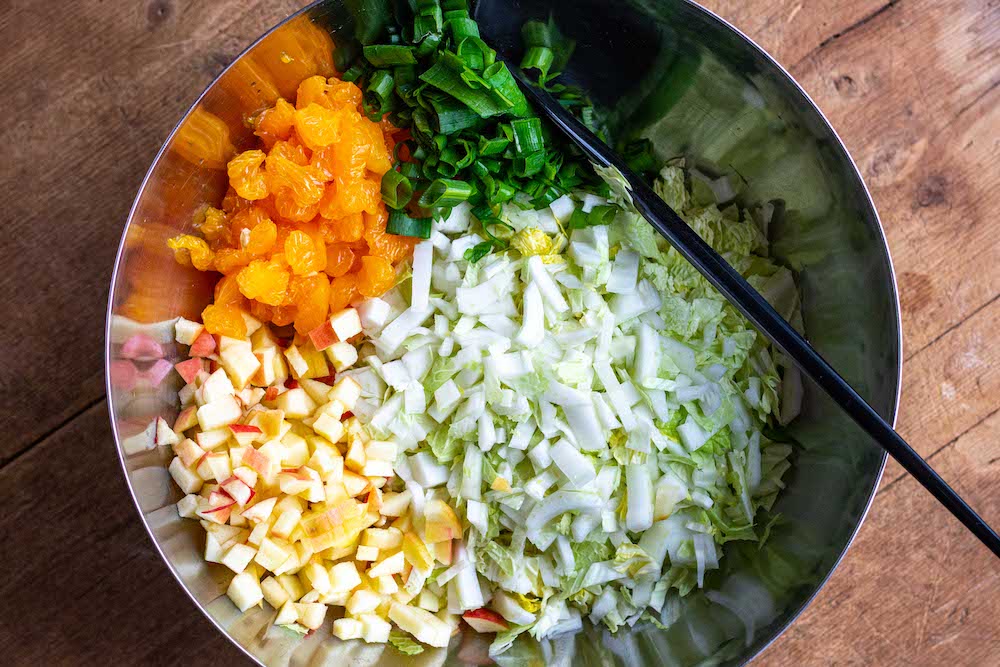 Chinakohl-Salat mit Mandarinen und Apfel - herrlich fruchtig