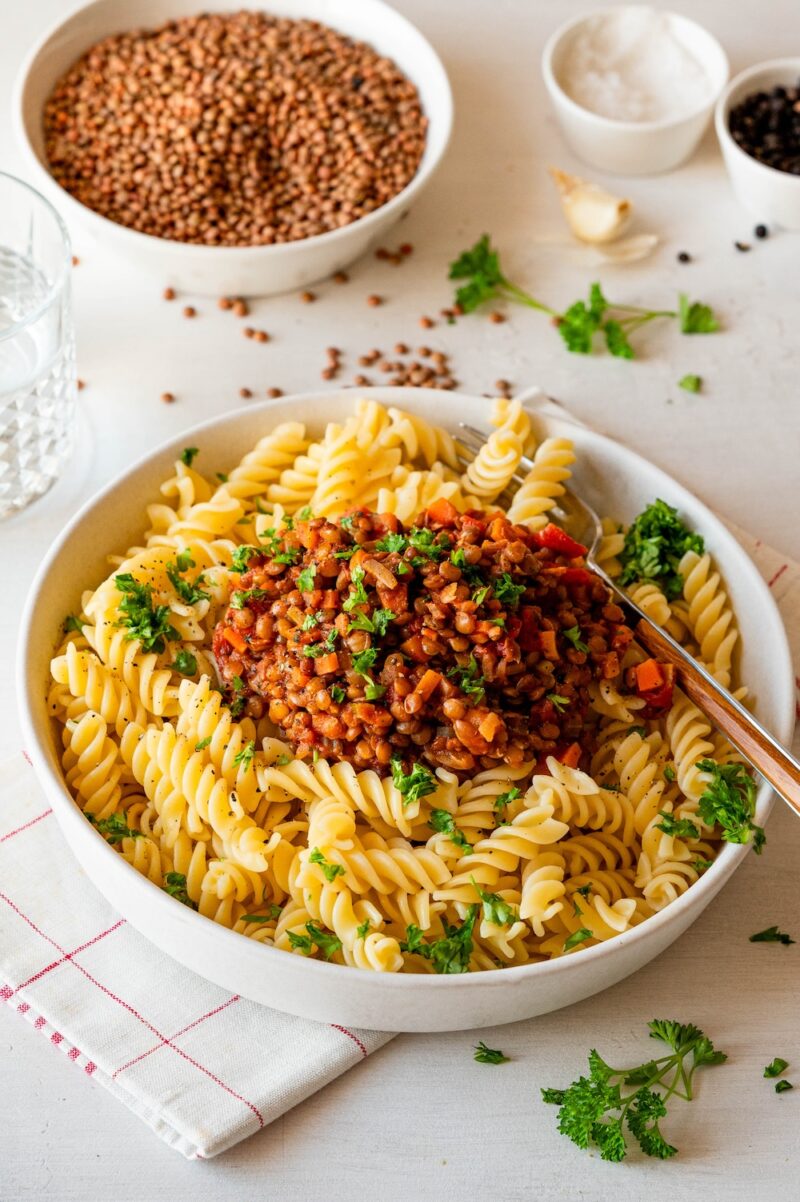 Lachs-Zucchini-Tomaten-Pasta