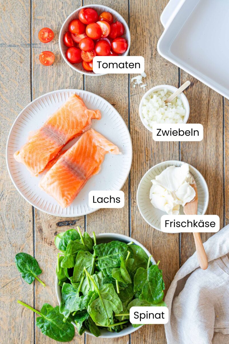 Ofenlachs mit Spinat und Tomaten Ofenlachs mit Spinat und Tomaten