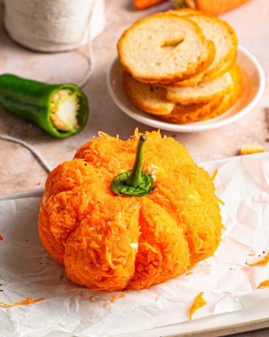 Frischkäse-Kürbis Halloween.
