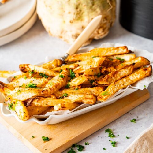 Selleriepommes im Airfryer gebacken.